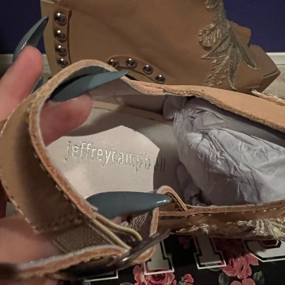 Jeffrey Campbell Tove-Flr Natural Pink /Wood Platforms size 9 - Picture 7 of 8